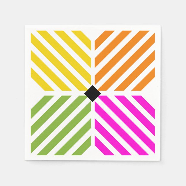 Diagonal Rainbow Stripes Napkins (Front)