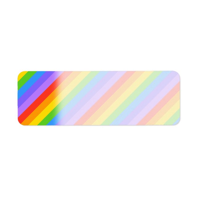 Diagonal Rainbow Stripes Pattern. Label (Front)