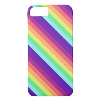 Diagonal rainbow stripes thin lines pattern mobile Case-Mate iPhone case