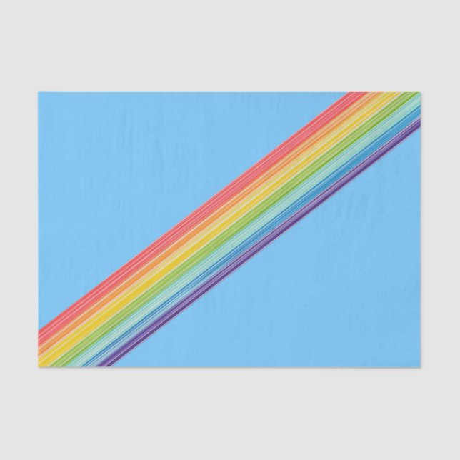 Diagonal rainbow stripes tissue paper (Front)