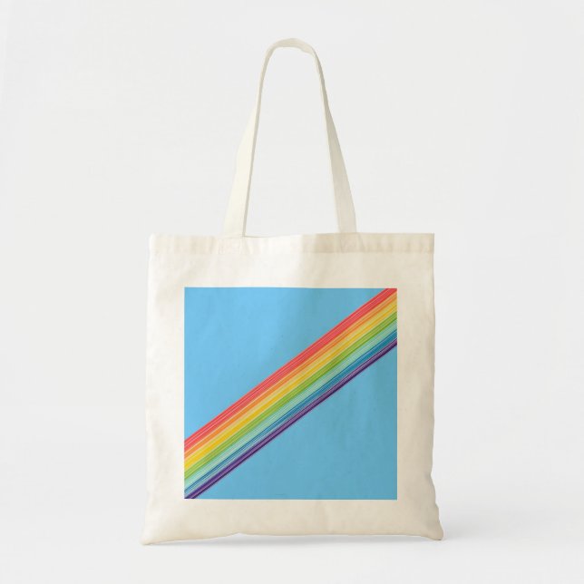 Diagonal rainbow stripes tote bag (Front)