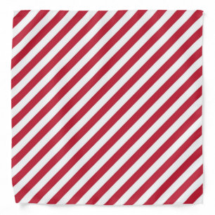 Diagonal red and white stripes pattern bandana