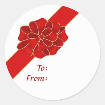 Diagonal Red Bow Sticker by AJsGraphics at Zazzle