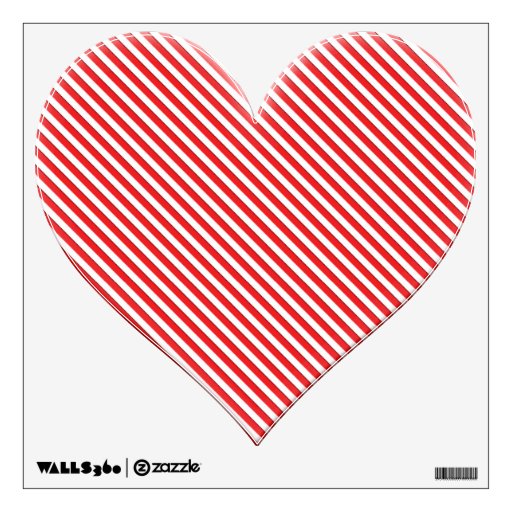 Diagonal Red Stripe Heart Wall Graphic | Zazzle