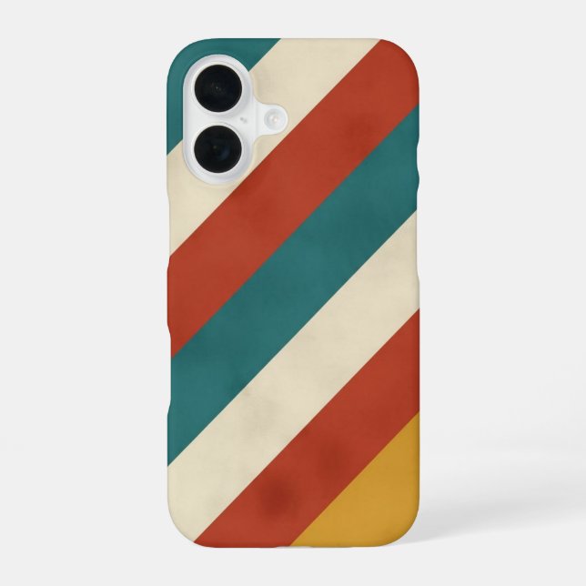 Diagonal Retro Bands iPhone Case (Back)