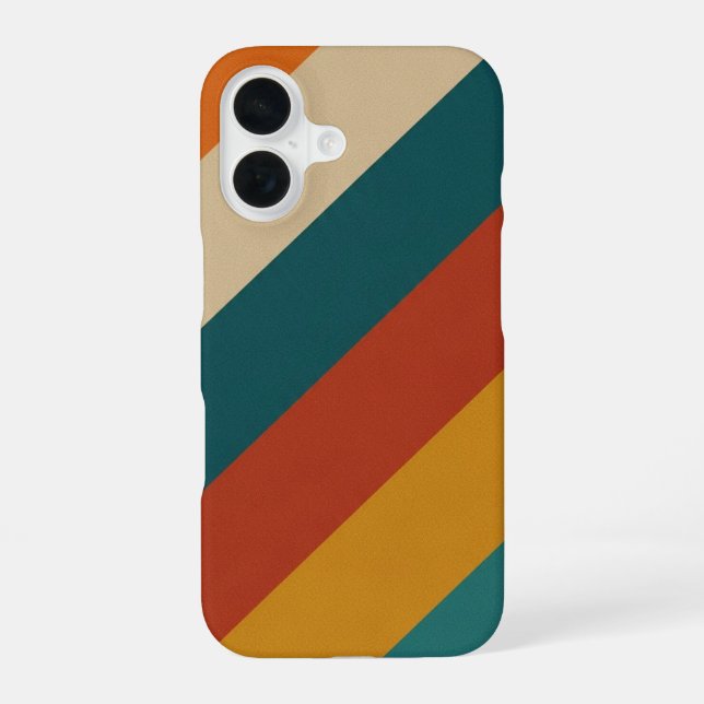 Diagonal Retro Bands iPhone Case (Back)