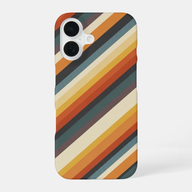 Diagonal Retro Stripes Iphone Case (Back)
