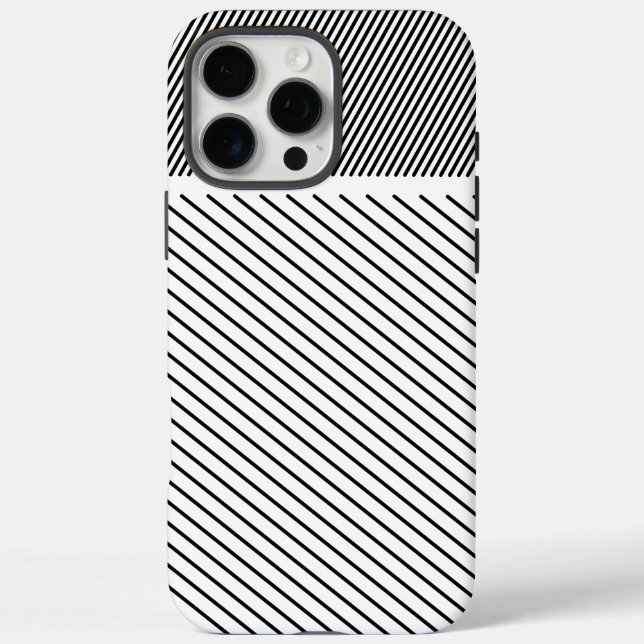 Diagonal Rhythm in Black and White Case-Mate iPhone Case (Back)