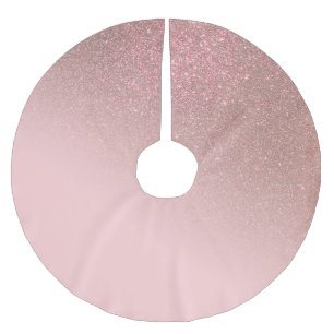 Diagonal Rose Gold Blush Pink Ombre Gradient Brushed Polyester Tree Skirt