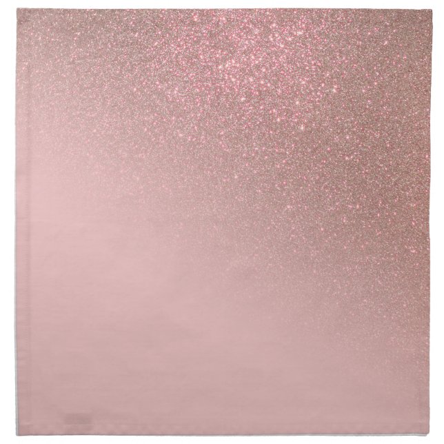 Diagonal Rose Gold Blush Pink Ombre Gradient Cloth Napkin (Front)