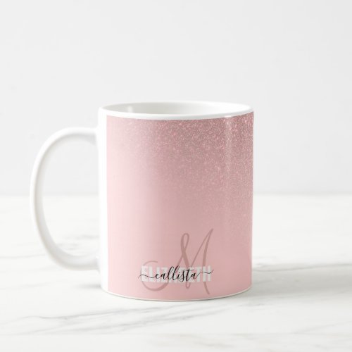 Diagonal Rose Gold Blush Pink Ombre Gradient Coffee Mug