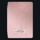 Diagonal Rose Gold Blush Pink Ombre Gradient iPad Pro Cover<br><div class="desc">This elegant and girly design is perfect for the classy and stylish woman. It features a faux printed sparkly rose gold glitter diagonal gradient ombre on top of a blush pink background. It's a unique take on the glitter gradient trend that's currently very popular. It's a pretty, glamorous, modern, and...</div>