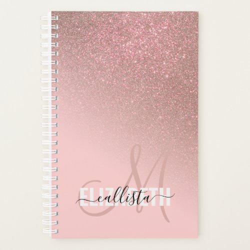 Diagonal Rose Gold Blush Pink Ombre Gradient Planner