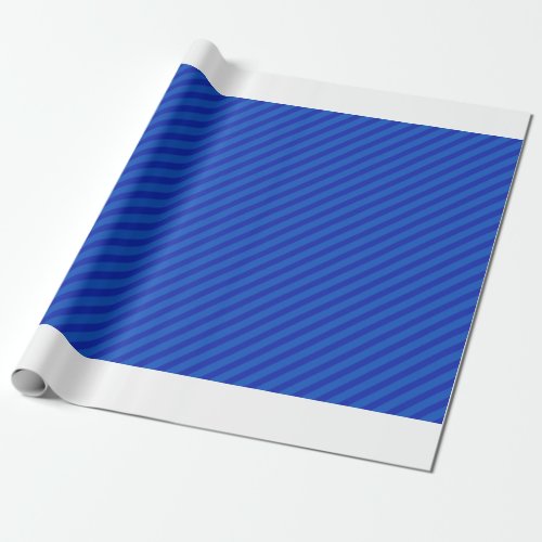 Diagonal royal blue Stripes Wrapping Paper