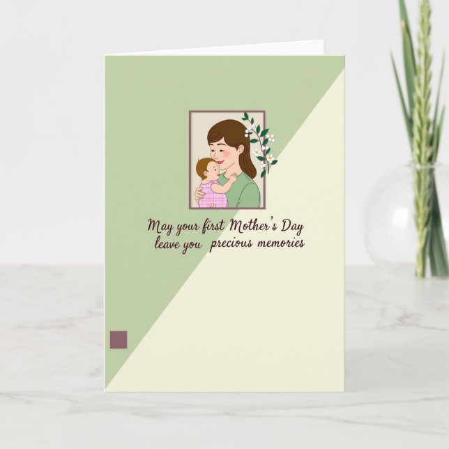 Diagonal Sage Mother Child Card (Front)