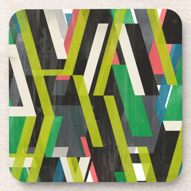 Diagonal Slipstream Pattern Beverage Coaster (Front)