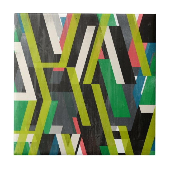 Diagonal Slipstream Pattern Ceramic Tile (Front)
