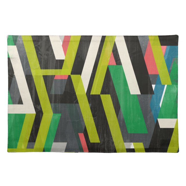 Diagonal Slipstream Pattern Cloth Placemat (Front)