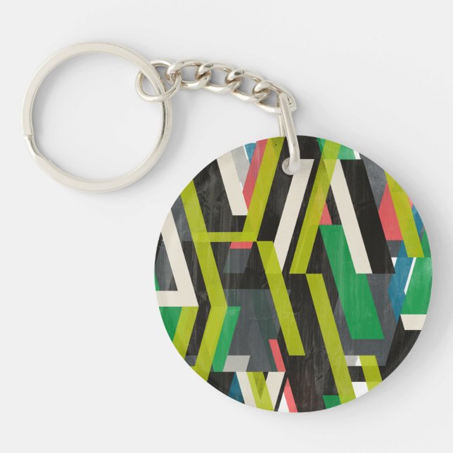 Diagonal Slipstream Pattern Keychain (Front)