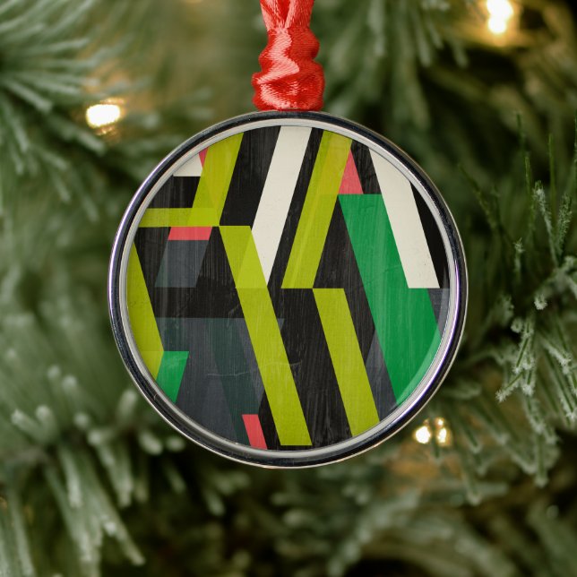 Diagonal Slipstream Pattern Metal Ornament (Tree)