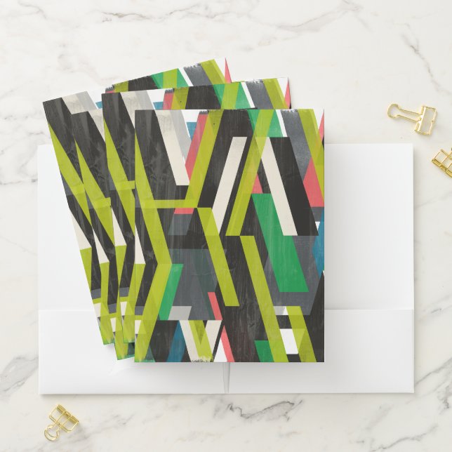 Diagonal Slipstream Pattern Pocket Folder (In Situ)