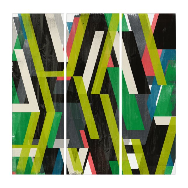 Diagonal Slipstream Pattern Triptych (Front)