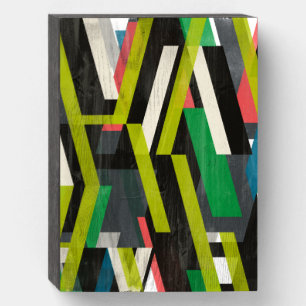 Diagonal Slipstream Pattern Wooden Box Sign