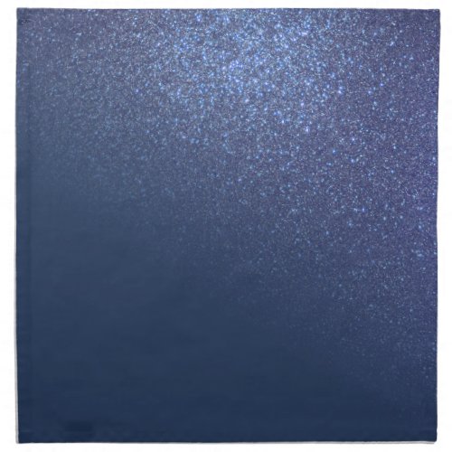 Diagonal Sparkly Navy Blue Glitter Gradient Ombre Cloth Napkin