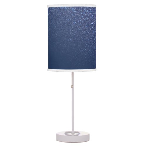 Diagonal Sparkly Navy Blue Glitter Gradient Ombre Table Lamp