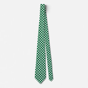 Diagonal Spots - Forest Green on White Tie