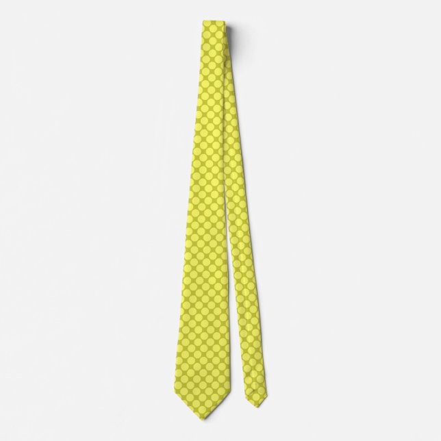 Diagonal Spots - Light Yellow on Banana Yellow Nec Neck Tie (Front)