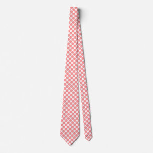 Diagonal Spots - Soft Pink on White Tie