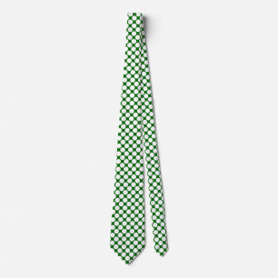Diagonal Spots - White on Forest Green Tie