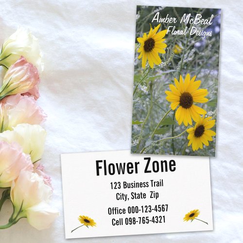 Diagonal Stack Sunflowers Business Card