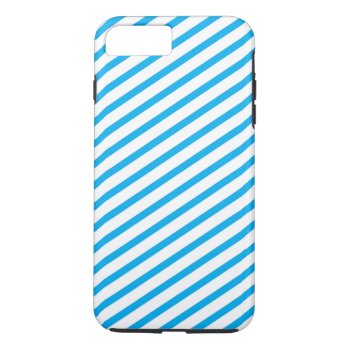 Diagonal Stripe Blue Pattern Iphone 8 Plus/7 Plus Case by greatgear at Zazzle