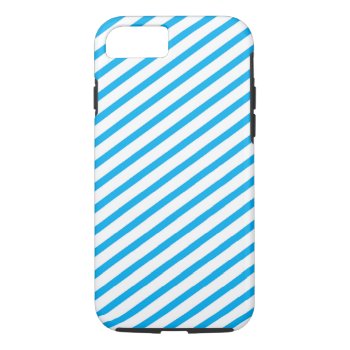 Diagonal Stripe Blue Pattern Iphone 8/7 Case by greatgear at Zazzle