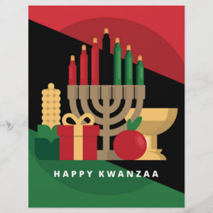 diagonal stripe Happy Kwanzaa