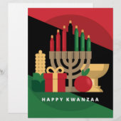 diagonal stripe Happy Kwanzaa (Front/Back)