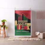 diagonal stripe Happy Kwanzaa fabric