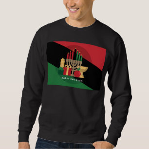 diagonal stripe Happy Kwanzaa Sweatshirt