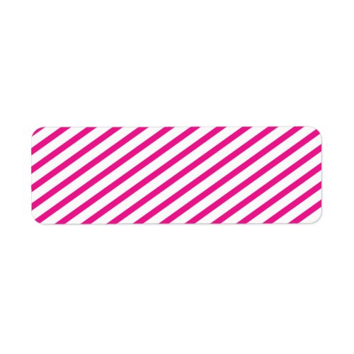 Diagonal Stripe Hot Pink Pattern Label