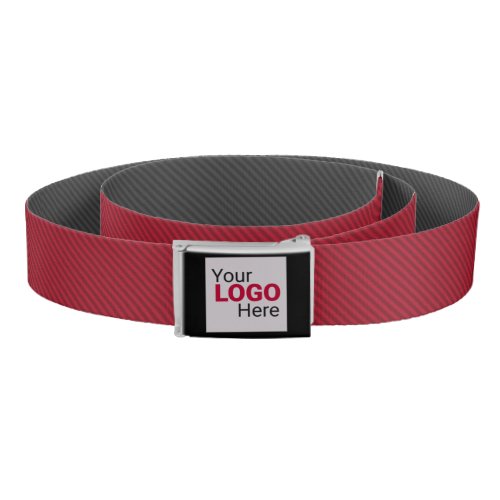 Diagonal Stripe on Red  Any Two_Tone _ Your Logo  Belt
