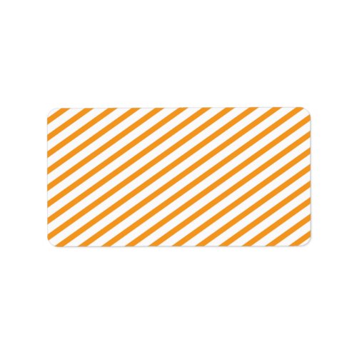 Diagonal Stripe Orange Pattern Label