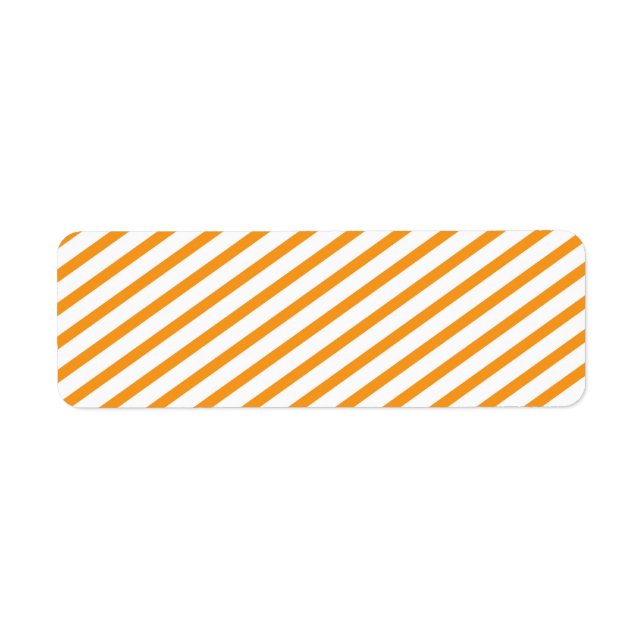 Diagonal Stripe Orange Pattern Label (Front)