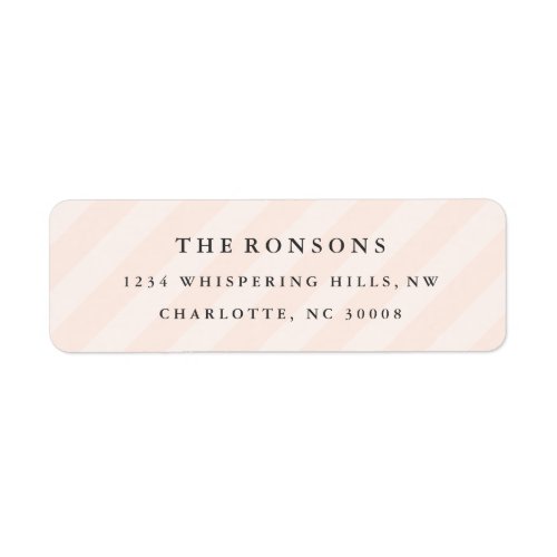 Diagonal Stripe Pink Pattern Girly Return Address Label