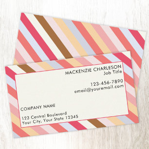 Diagonal Stripe Warm Toned Modern Business Card