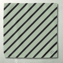 Diagonal striped black green classic pocket square