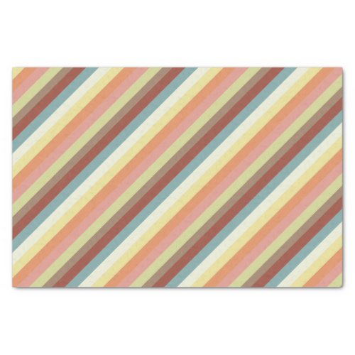 Diagonal Striped Pink Green Blue Red Stripes Tissue Paper