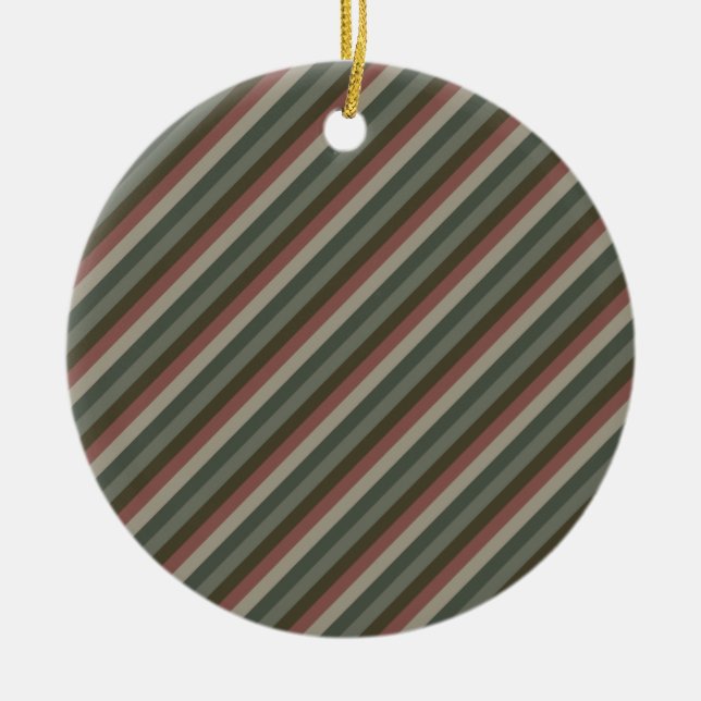 Diagonal Stripes 01 Ceramic Ornament (Front)