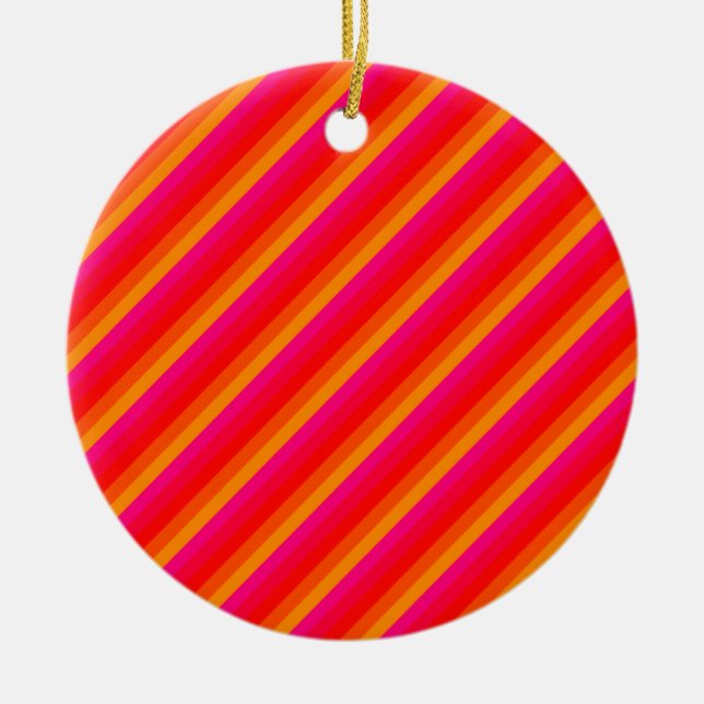 Diagonal Stripes 02 Ceramic Ornament (Front)